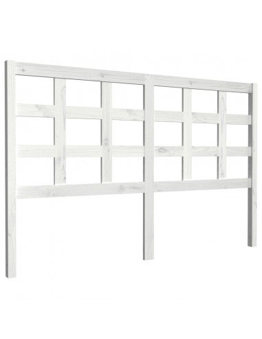 Testiera per Letto Bianca 156x4x100 cm Legno Massello di Pino