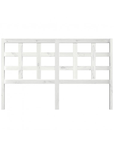 Testiera per Letto Bianca 156x4x100 cm Legno Massello di Pino