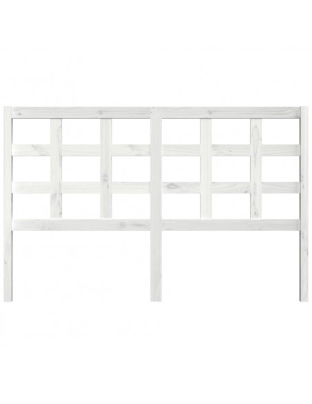 Testiera per Letto Bianca 156x4x100 cm Legno Massello di Pino