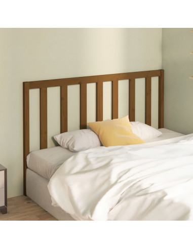 Testiera per Letto Miele 126x4x100 cm in Legno Massello di Pino