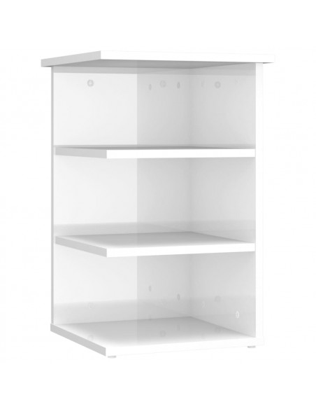 Credenza Bianco Lucido 35x35x55 cm in Legno Multistrato