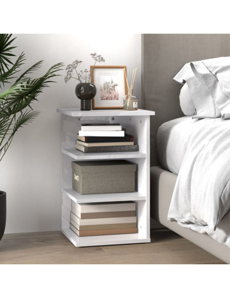 Credenza Bianco Lucido 35x35x55 cm in Legno Multistrato