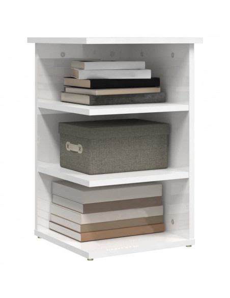 Credenza Bianco Lucido 35x35x55 cm in Legno Multistrato