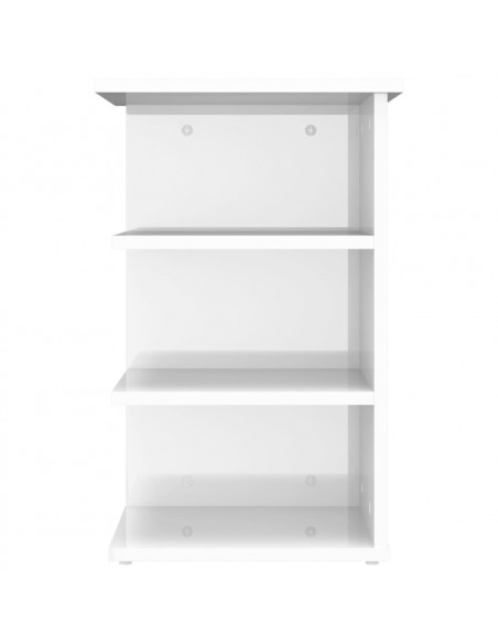 Credenza Bianco Lucido 35x35x55 cm in Legno Multistrato