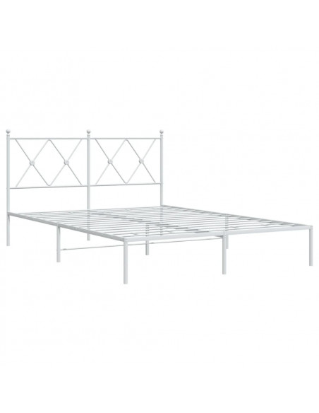 Giroletto con Testiera Metallo Bianco 135x190 cm