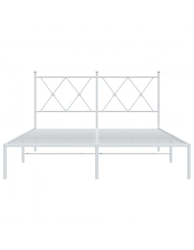 Giroletto con Testiera Metallo Bianco 135x190 cm