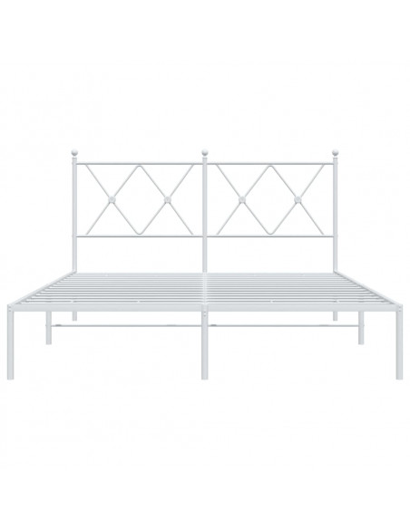 Giroletto con Testiera Metallo Bianco 135x190 cm