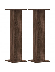 Supporti Altoparlanti 2 pz Marrone 30x30x95cm Legno Multistrato 2