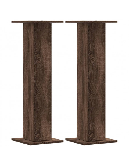 Supporti Altoparlanti 2 pz Marrone 30x30x95cm Legno Multistrato