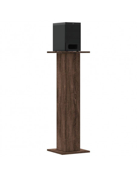 Supporti Altoparlanti 2 pz Marrone 30x30x95cm Legno Multistrato
