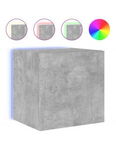 Mobili TV a Parete con Luci LED 2pz Grigio Cemento 40,5x35x40cm 2