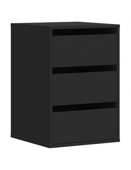 Cassettiera Angolare Nera 40x41x58 cm in Legno Multistrato