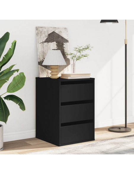 Cassettiera Angolare Nera 40x41x58 cm in Legno Multistrato