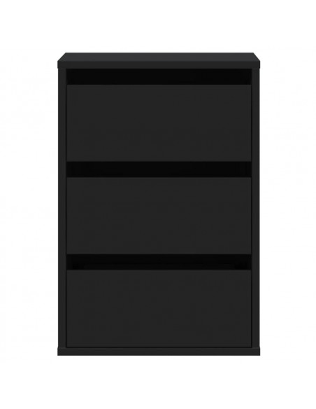 Cassettiera Angolare Nera 40x41x58 cm in Legno Multistrato