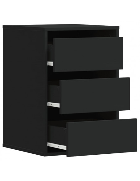 Cassettiera Angolare Nera 40x41x58 cm in Legno Multistrato