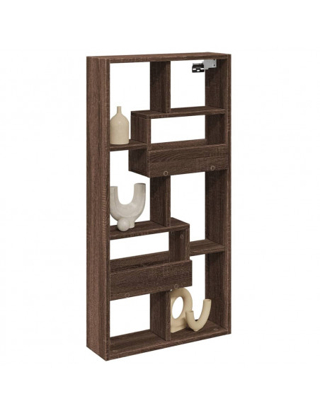 Mobile a Parete Rovere Marrone 50x15x100 cm in Truciolato