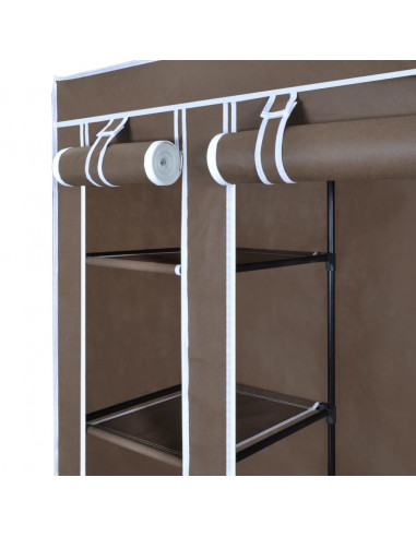 Armadio in Tessuto con Scomparti e Aste 45x150x176 cm Marrone