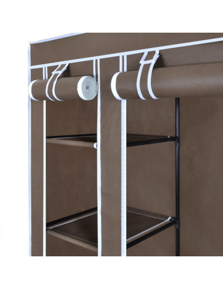 Armadio in Tessuto con Scomparti e Aste 45x150x176 cm Marrone