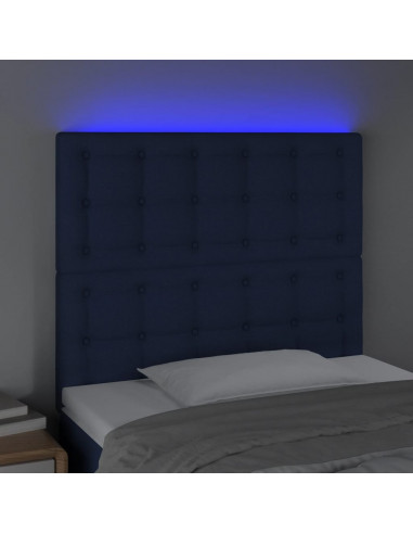 Testiera a LED Blu 100x5x118/128 cm in Tessuto