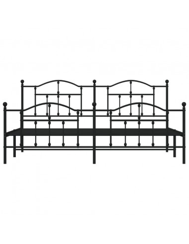 Giroletto con Testiera e Pediera Metallo Nero 193x203 cm