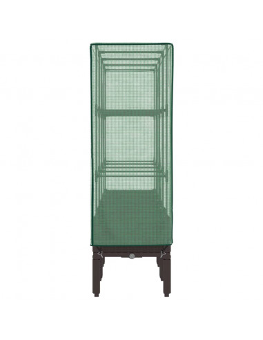 Letto Rialzato con Copertura Serra Effetto Rattan 160x40x140 cm