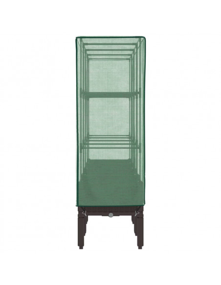 Letto Rialzato con Copertura Serra Effetto Rattan 160x40x140 cm