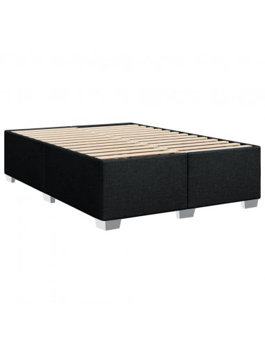 Giroletto a Molle con Materasso Nero 140x200 cm in Tessuto