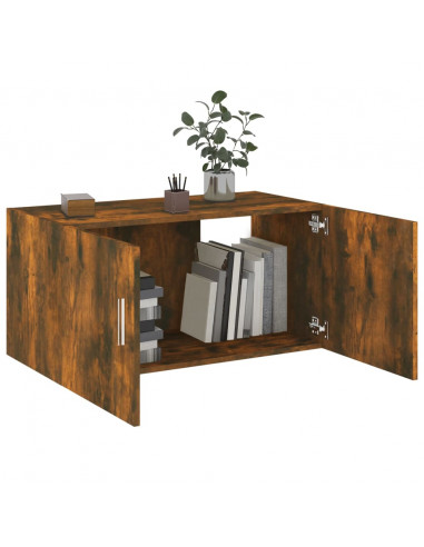 Armadietto da Parete Rovere Fumo 80x39x40 cm Legno Multistrato