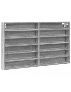 Armadietto Vetrina Grigio Sonoma 100x8,5x58cm Legno Multistrato 2