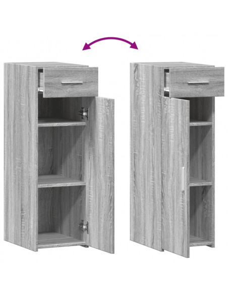 Credenza Grigio Sonoma 30x42,5x93 cm in Legno Multistrato