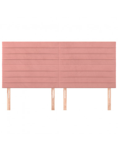 Testiera 4 pz Rosa 80x5x78/88 cm in Velluto