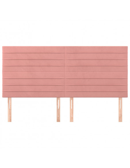 Testiera 4 pz Rosa 80x5x78/88 cm in Velluto