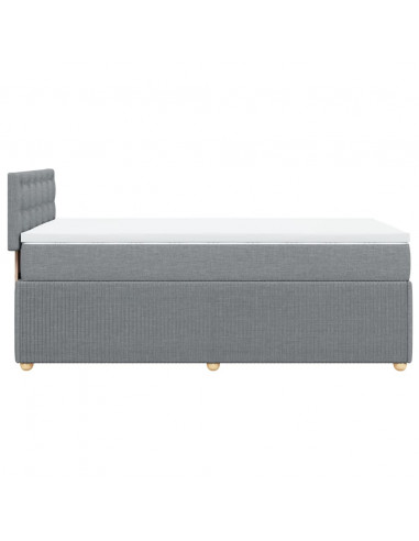 Giroletto a Molle con Materasso Grigio Chiaro 90x200 cm Tessuto