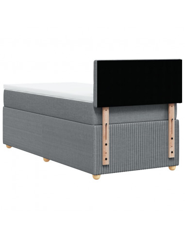 Giroletto a Molle con Materasso Grigio Chiaro 90x200 cm Tessuto