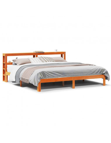 Letto senza Materasso Marrone Cera 180x200 cm in Legno di Pino