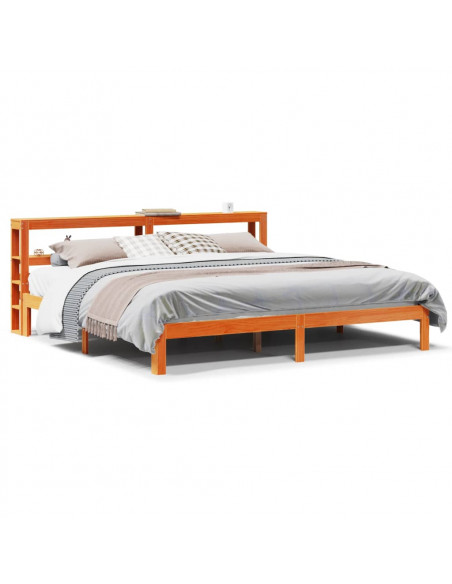 Letto senza Materasso Marrone Cera 180x200 cm in Legno di Pino