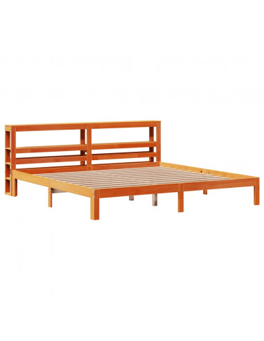 Letto senza Materasso Marrone Cera 180x200 cm in Legno di Pino