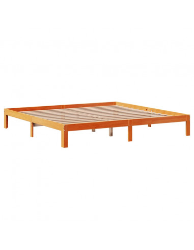 Letto senza Materasso Marrone Cera 180x200 cm in Legno di Pino