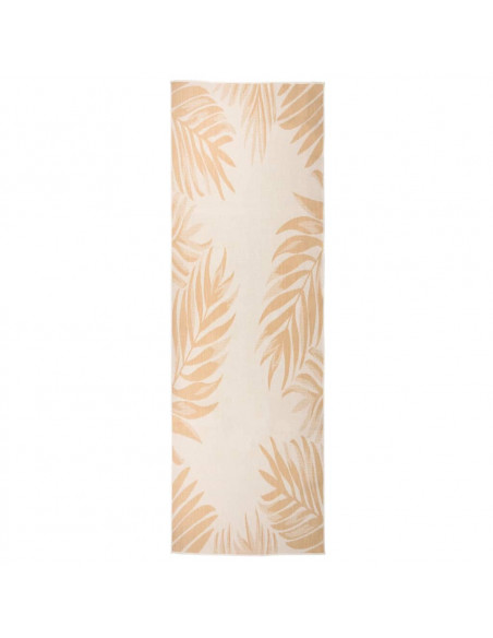 Tappeto da Esterni a Tessitura Piatta 80x250 cm Motivo a Foglie