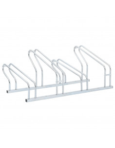 Supporto per 4 Bici da Pavimento Autoportante Acciaio Zincato 2