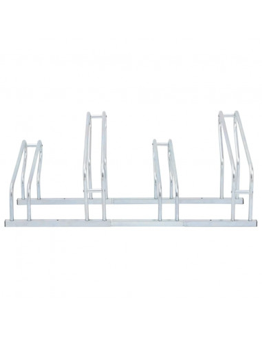 Supporto per 4 Bici da Pavimento Autoportante Acciaio Zincato