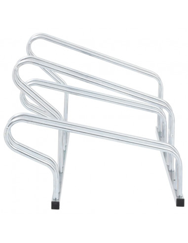 Supporto per 4 Bici da Pavimento Autoportante Acciaio Zincato