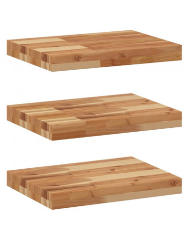 Mensole da Parete 3 pz 60x30x4 cm Legno Acacia Rifinito a Olio
