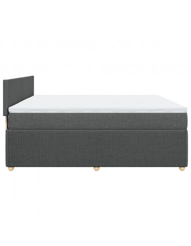 Giroletto a Molle con Materasso Grigio Scuro 180x200 cm Tessuto