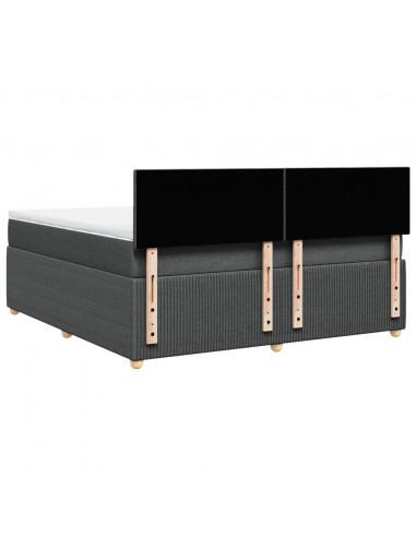 Giroletto a Molle con Materasso Grigio Scuro 180x200 cm Tessuto