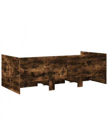 Divano Letto con Cassetti Rovere Fumo 75x190 cm Multistrato