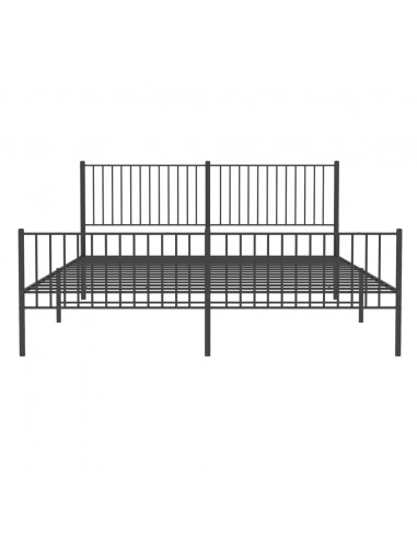 Giroletto con Testiera e Pediera Metallo Nero 200x200 cm