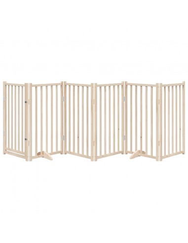 Cancello per Cani Pieghevole 6 Pannelli 300 cm Massello Abete