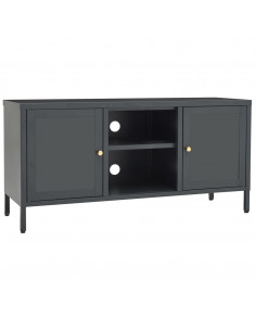 Mobile TV Antracite 105x35x52 cm in Acciaio e Vetro 2