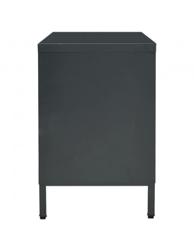 Mobile TV Antracite 105x35x52 cm in Acciaio e Vetro